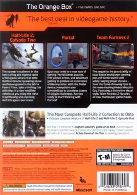 Orange Box (USA) box cover back